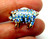 Blue Pig Tack Pin Hog Rhinestone Crystal Old Stock Adorable