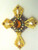 Cross Crucifix Pin Brooch Necklace Signed Swarovski Crystal Kia's