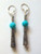 Turquoise Sterling Silver Earrings Faceted 92.5 Pierced