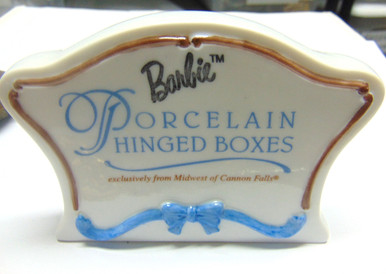 PHB Barbie Porcelain Hinged Trinket Box Display Sign Midwest Cannon Falls