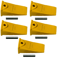 Hensley X156 Bucket Tooth Set of 5 with pins for mini excavators and backhoes