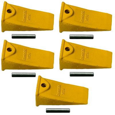Hensley X156 Bucket Tooth Set of 5 with pins for mini excavators and backhoes
