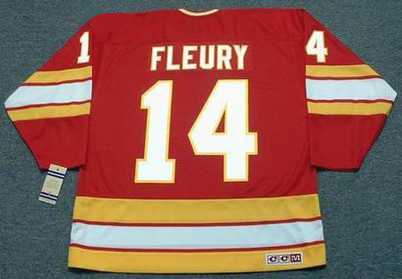 THEOREN FLEURY Calgary Flames 1980's Away CCM NHL Vintage Throwback Jersey  - Custom Throwback Jerseys