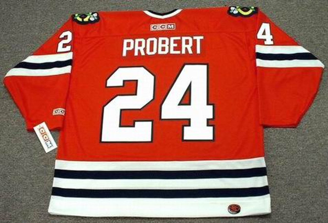 Bob Probert 8X10 Chicago Blackhawks Home Jersey (Skating