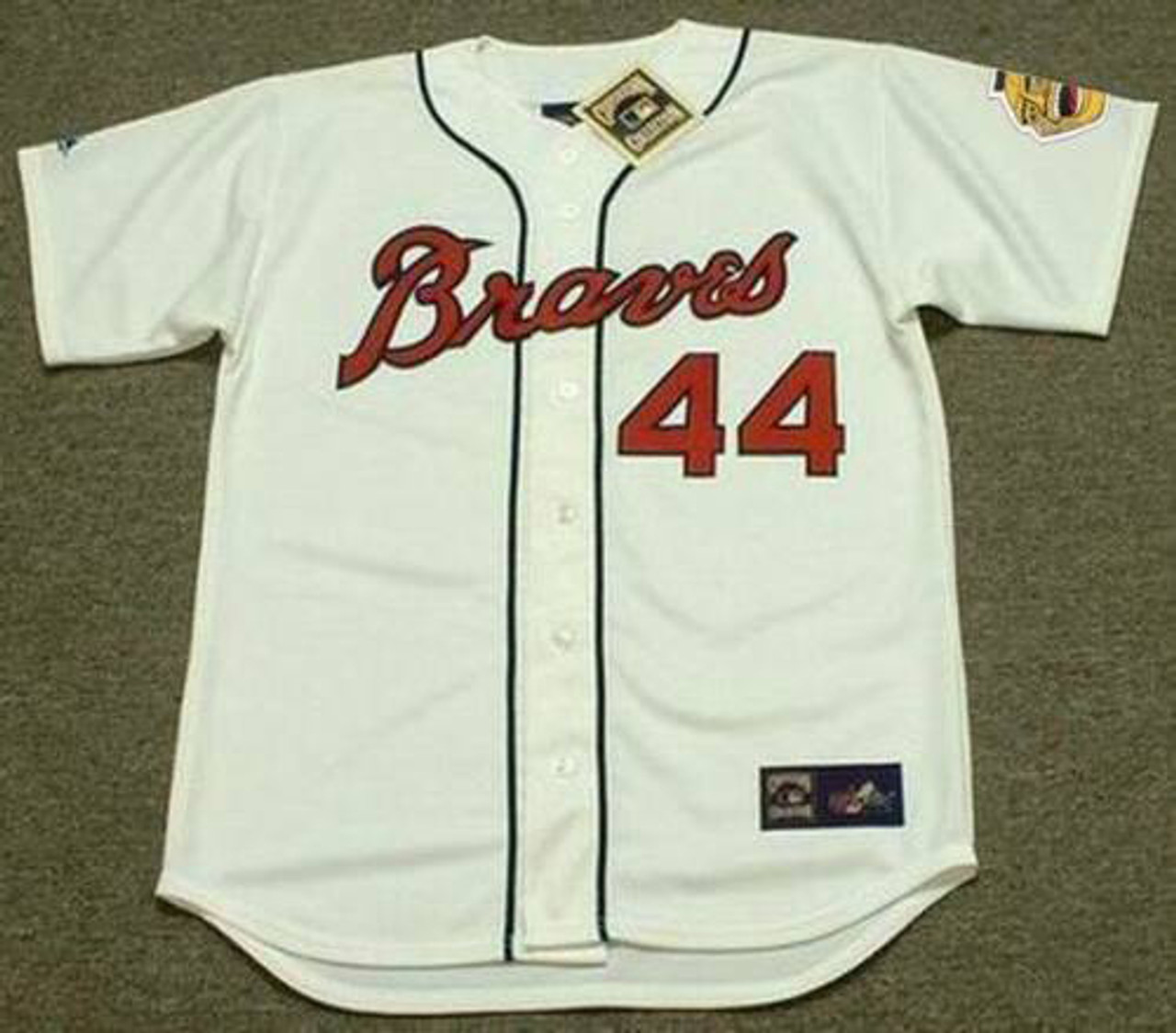 Atlanta Braves 1973 Hank Aaron BLUE Stitched Throwback Jersey Size LARGE  NWT