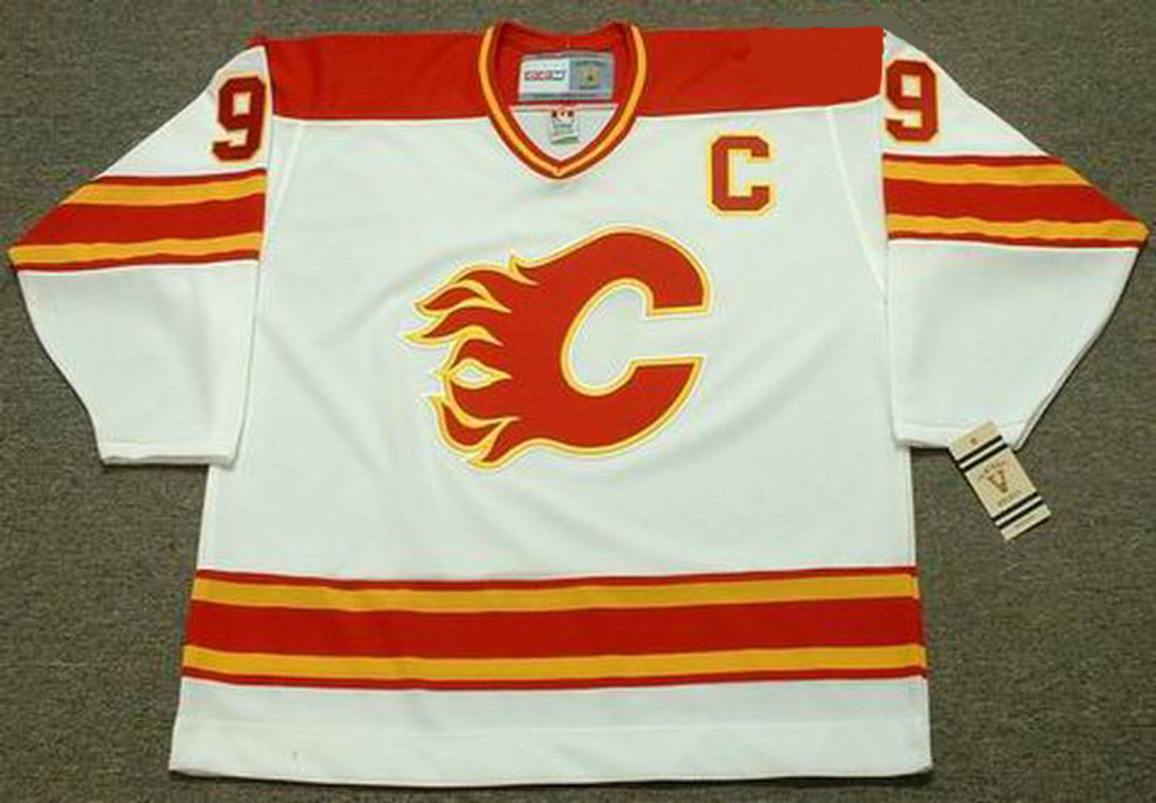 NHL Calgary Flames Custom Name Number 1981 - 1994 Vintage Home Jersey Zip  Up Hoodie