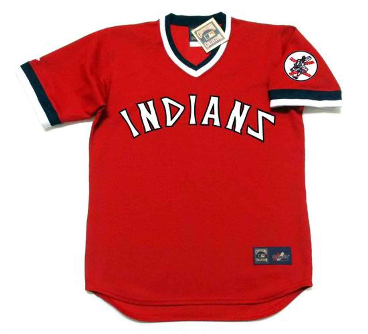 RAY FOSSE  Cleveland Indians Majestic 1976 Throwback Baseball Jersey