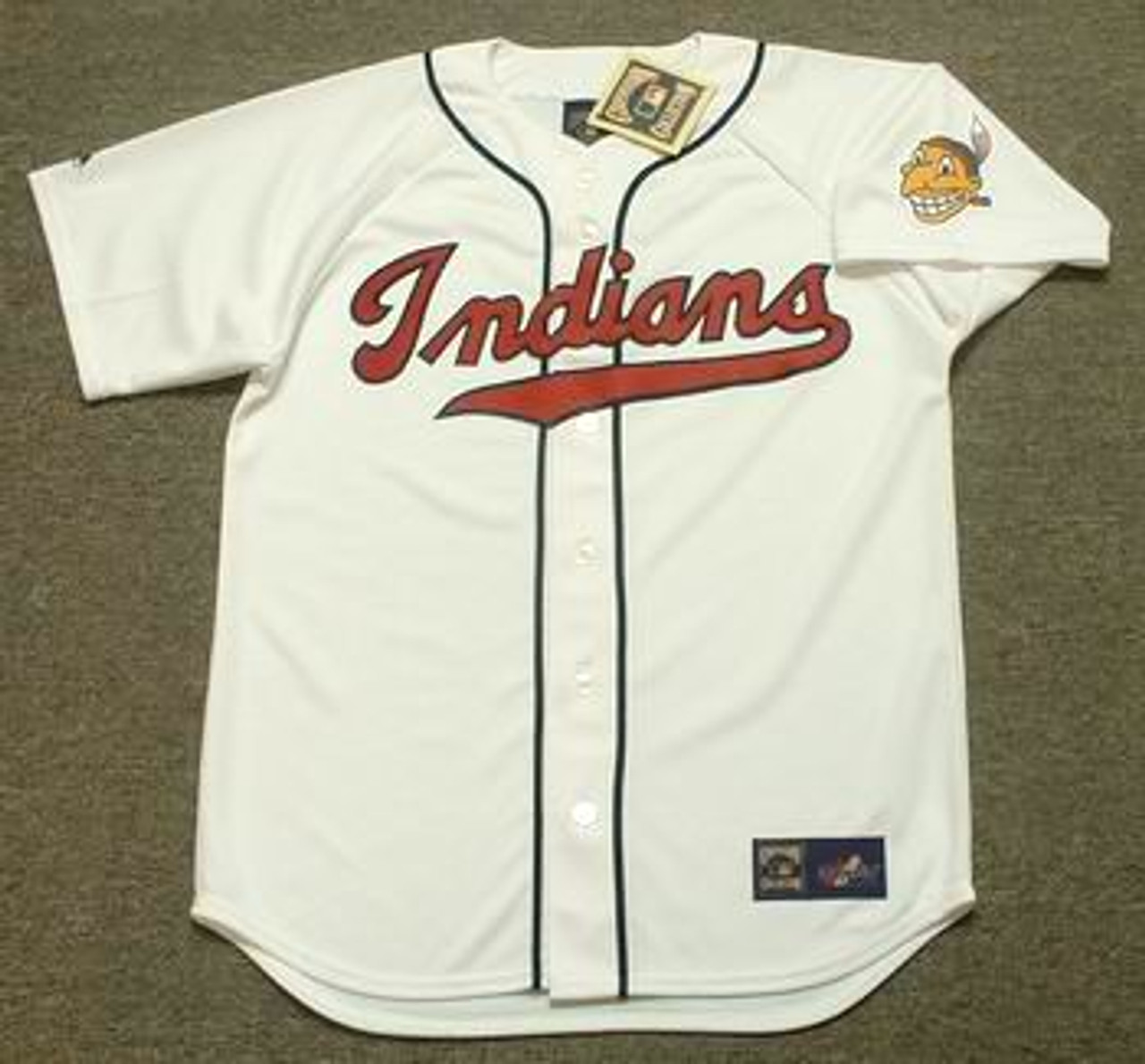 NWT MITCHELL & NESS BOB FELLER SIGNED/INSCRIBED INDIANS JERSEY