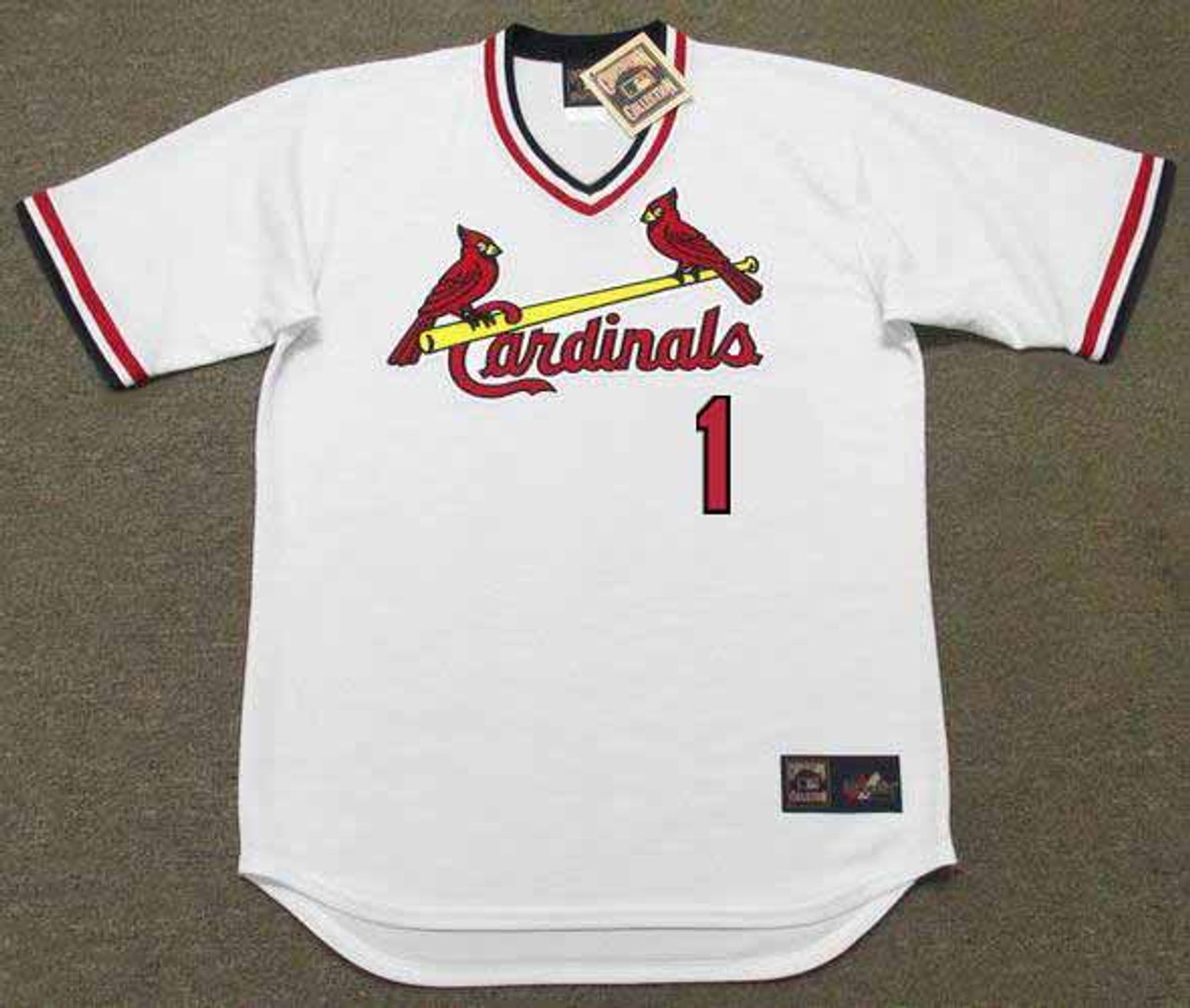 Men's 1982 St. Louis Cardinals #1 Ozzie Smith Replica Blue Throwback Baseball  Jersey