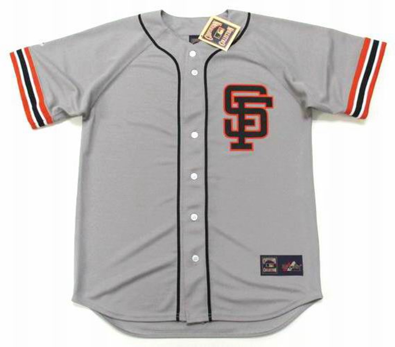 Mens Majestic San Francisco Giants BARRY BONDS Sewn Baseball Jersey GRAY