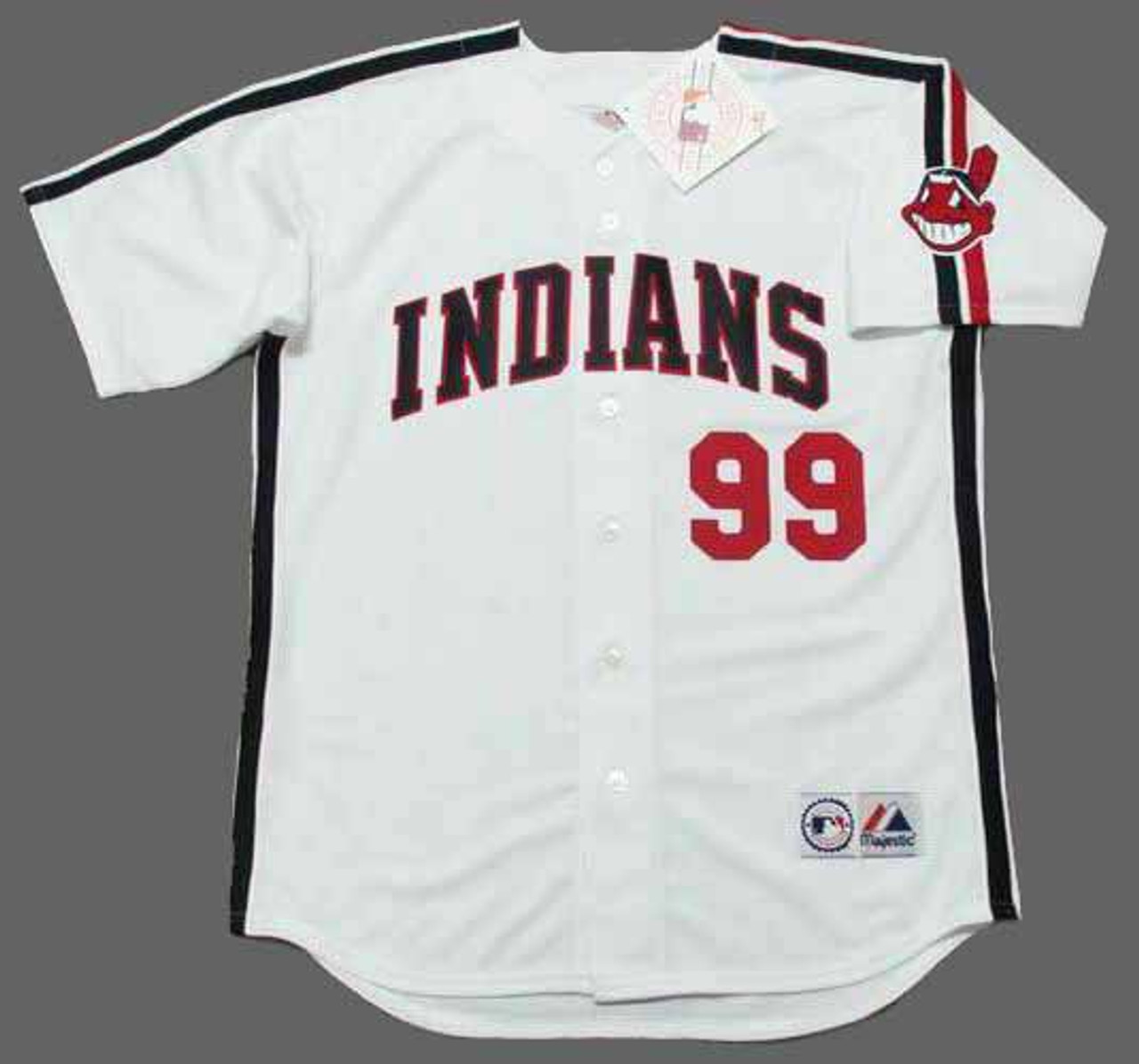 RICKY WILD THING VAUGHN  Cleveland Indians Majestic Cooperstown Baseball  Jersey