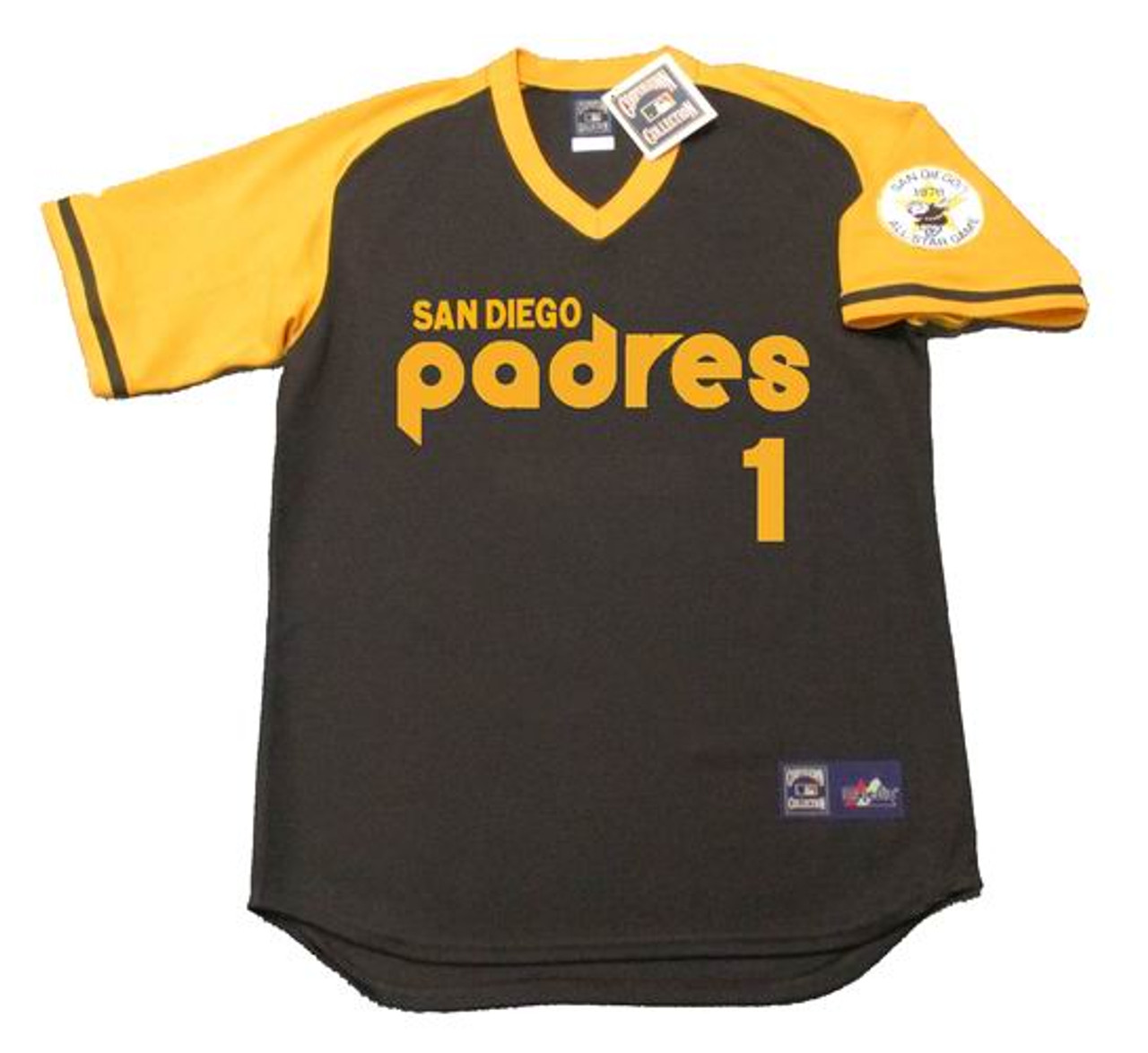 OZZIE SMITH  San Diego Padres 1978 Away Majestic Throwback Baseball Jersey