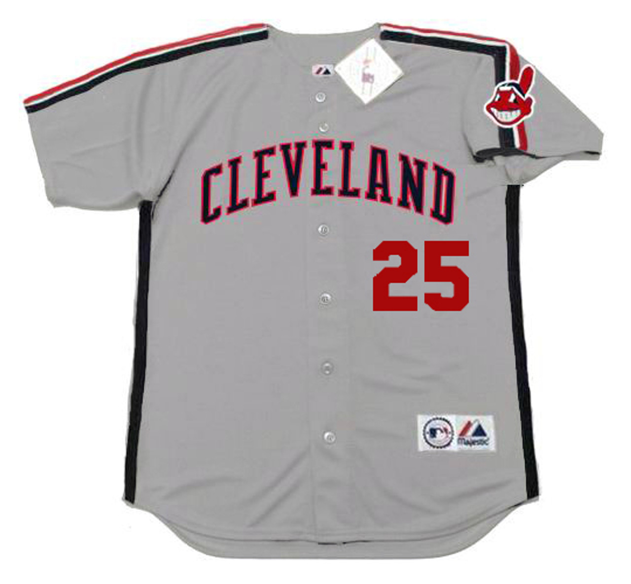 MAJESTIC  JIM THOME Cleveland Indians 1993 Cooperstown Baseball Jersey