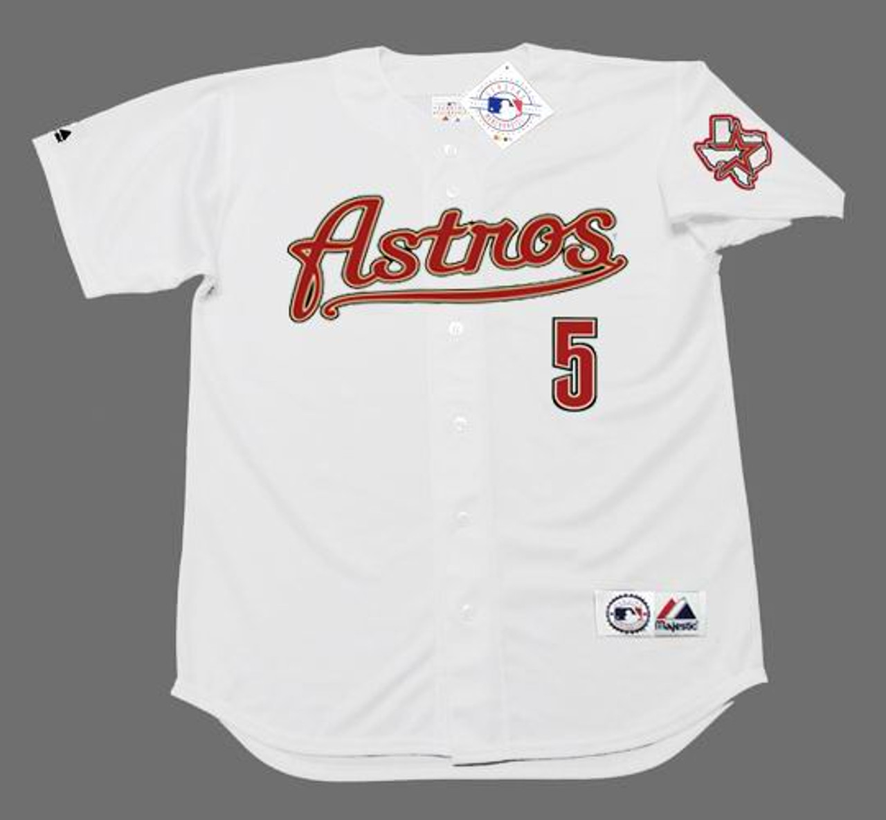 5 JEFF BAGWELL Houston Astros MLB 1B White Throwback Team Jersey