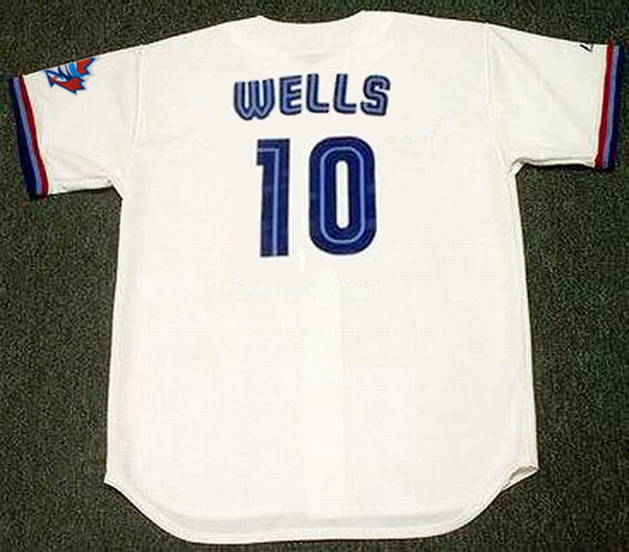 Vernon Wells player worn jersey patch baseball card (Toronto Blue