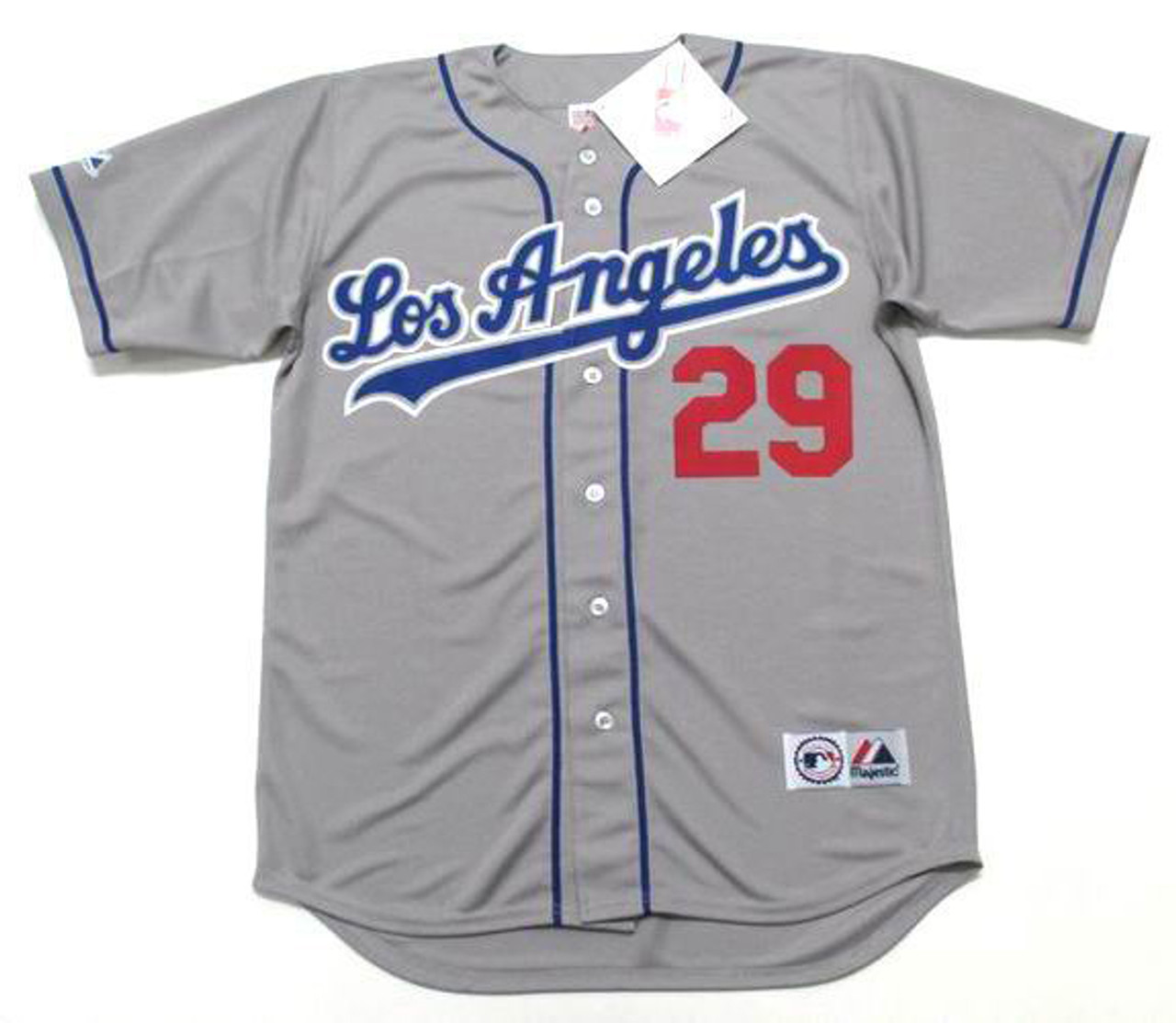 Men's Majestic Gray Los Angeles Dodgers Road Cool Base Jersey