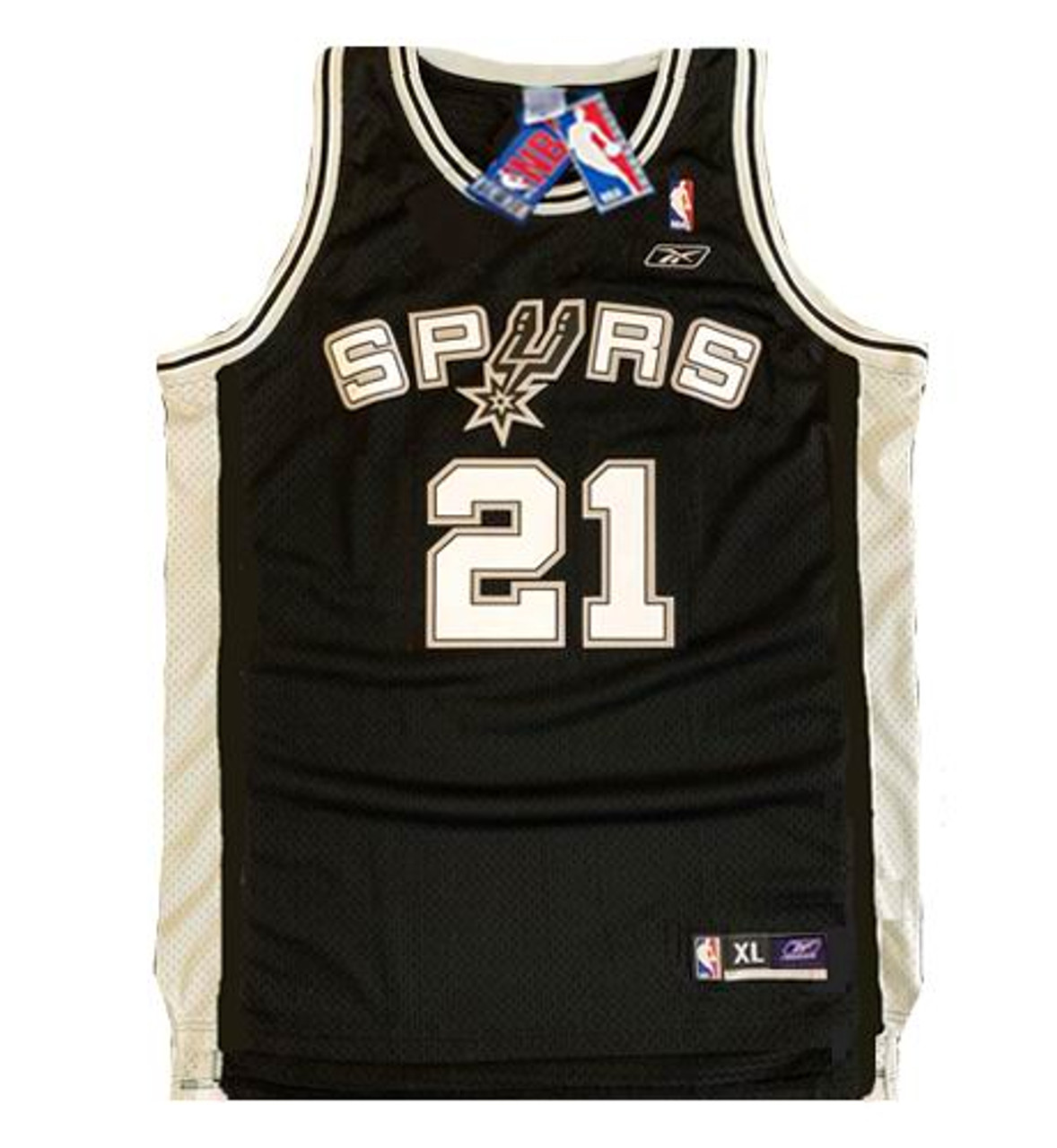 2004-06 SAN ANTONIO SPURS DUNCAN #21 REEBOK SWINGMAN JERSEY (AWAY) Y -  Classic American Sports