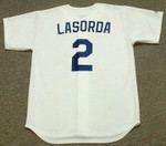 TOMMY LASORDA Los Angeles Dodgers 1981 Home Majestic Baseball Throwback Jersey - BACK