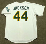 REGGIE JACKSON Oakland Athletics 1987 Home Majestic Baseball Throwback Jersey - BACK