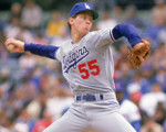 OREL HERSHISER Los Angeles Dodgers 1988 Away Majestic Throwback Baseball Jersey - Action