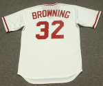 TOM BROWNING Cincinnati Reds 1990 Majestic Cooperstown Home Baseball Jersey