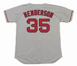 RICKEY HENDERSON Boston Red Sox 2002 Away Majestic Baseball Throwback Jersey - Back