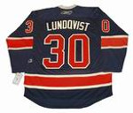 HENRIK LUNDQVIST New York Rangers 2014 REEBOK Throwback NHL Hockey Jersey - BACK