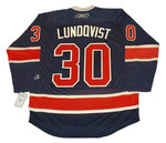 HENRIK LUNDQVIST New York Rangers 2014 REEBOK Throwback NHL Hockey Jersey - BACK