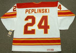 JIM PEPLINSKI Calgary Flames 1980's CCM Vintage Throwback Home NHL Hockey Jersey