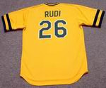 JOE RUDI Oakland Athletics 1982 Majestic Cooperstown Throwback Baseball Jersey