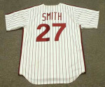 LONNIE SMITH Philadelphia Phillies 1980 Majestic Cooperstown Throwback Home Baseball Jersey - Back