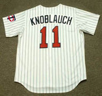 CHUCK KNOBLAUCH Minnesota Twins 1991 Majestic Throwback Home Baseball Jersey - BACK