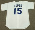 DAVEY LOPES Los Angeles Dodgers 1981 Home Majestic Baseball Throwback Jersey - BACK