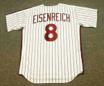 JIM EISENREICH Philadelphia Phillies 1990's Majestic Cooperstown Throwback Home Baseball Jersey - Back