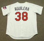 RICK AGUILERA Minnesota Twins 1991 Majestic Throwback Home Baseball Jersey - BACK