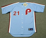 BAKE McBRIDE Philadelphia Phillies 1980 Majestic Throwback Away Baseball Jersey - front