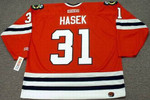 DOMINIK HASEK Chicago Blackhawks 1992 CCM Throwback Away Hockey Jersey - BACK