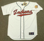 SATCHEL PAIGE Cleveland Indians 1948 Majestic Cooperstown Throwback Jersey