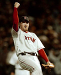 DEREK LOWE Boston Red Sox 2004 Majestic Throwback Away Baseball Jersey