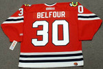 ED BELFOUR Chicago Blackhawks 1994 CCM Throwback Away NHL Hockey Jersey - BACK