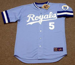 GEORGE BRETT Kansas City Royals 1985 Majestic Throwback Away Baseball Jersey - FRONT