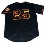 BARRY BONDS San Francisco Giants 2001 Majestic Baseball Throwback Jersey - BACK