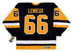 MARIO LEMIEUX Pittsburgh Penguins 1992 Away CCM NHL Vintage Throwback Jersey - BACK