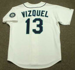 OMAR VIZQUEL Seattle Mariners 1993 Majestic Throwback Home Baseball Jersey