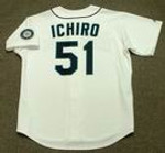 ICHIRO SUZUKI Seattle Mariners 2001 Majestic Throwback Home Baseball Jersey - BACK