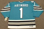 BRIAN HAYWARD San Jose Sharks 1992 CCM Vintage Throwback NHL Hockey Jersey - BACK