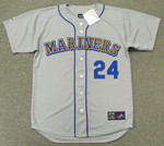 KEN GRIFFEY JR. Seattle Mariners 1989 Away Majestic Baseball Throwback Jersey - FRONT