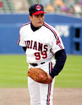 RICKY "WILD THING" VAUGHN Cleveland Indians 1980's Majestic Baseball Throwback Jersey - ACTION