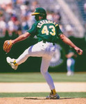 DENNIS ECKERSLEY Oakland Athletics 1994 Alternate Majestic Baseball Throwback Jersey - ACTION