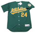 RICKEY HENDERSON Oakland Athletics 1995 Majestic Baseball Throwback Jersey - FRONT